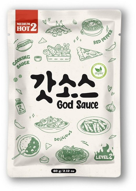 비건갓소스 매운맛 떡볶이 불닭소스, 3개, 60g