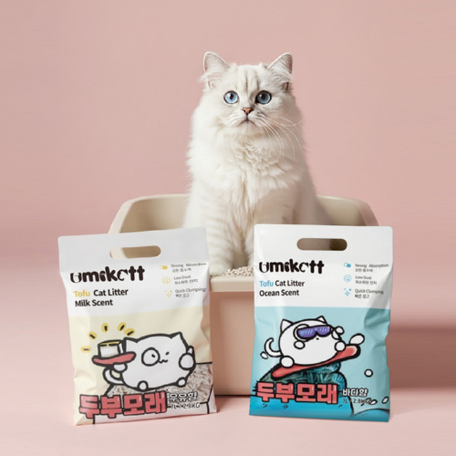 유미캣 고양이 두부모래 2.8kg, 바다향, 6팩, 7L