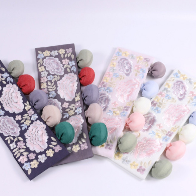 구름꽃 돌띠 한복허리띠 한복 아동한복 악세사리 장신구 돌잔치 백일 자수 한복데이