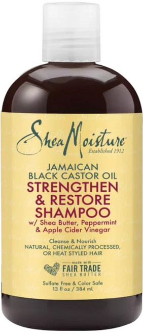 Shea Moisture 자메이칸 블랙 캐스터 오일 스트렝슨 앤 그로우 샴푸, 1개, 384ml