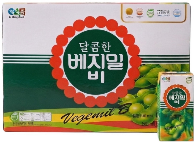 베지밀 비 달콤한 두유, 190ml, 96개