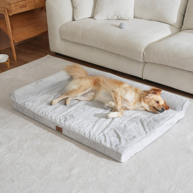 런레이더 특대형 강아지 L자 대형견 방석, 1개, 그레이