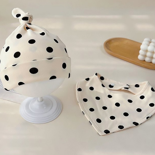 몽실이 베이비 모자 스카프빕 세트 유아 아기 출산선물 돌선물 턱받이 침받이 이유식받이 매듭모자 외출템