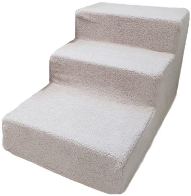 8 DECO 강아지계단 애견계단 펫스텝_패브릭 베이지 3단, 패브릭 베이지 3단