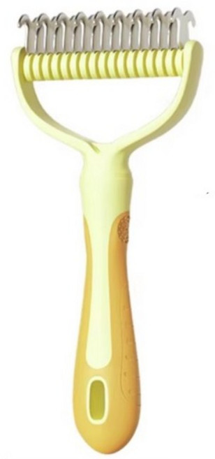 강아지빗 고양이빗 브러쉬 엉킴방지빗, 노란색(22cm x 9cm x 3cm), 2개