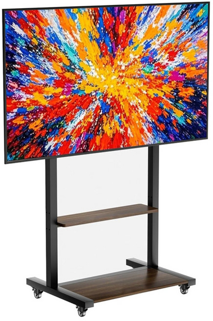 UNHO 특대형 이동식 TV스탠드 40-100인치 하중 100KG 티비 거치대 LG 삼성 일반브랜드 호환, 블랙