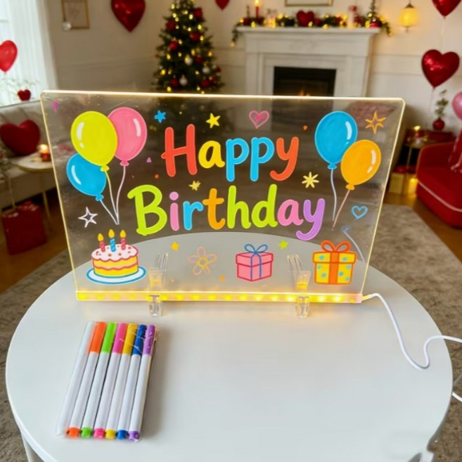일상채움 LED 홈 카페 미니 간판 아크릴 DIY 무드등 만들기 30x20cm, 투명