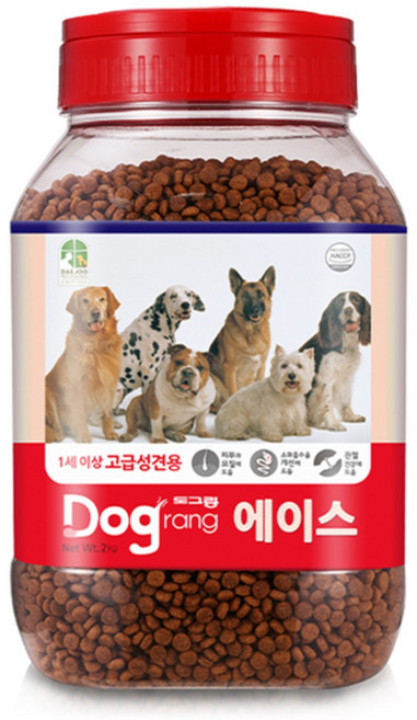 도그랑 어덜트 강아지 에이스 건식사료, 닭, 2kg, 1개