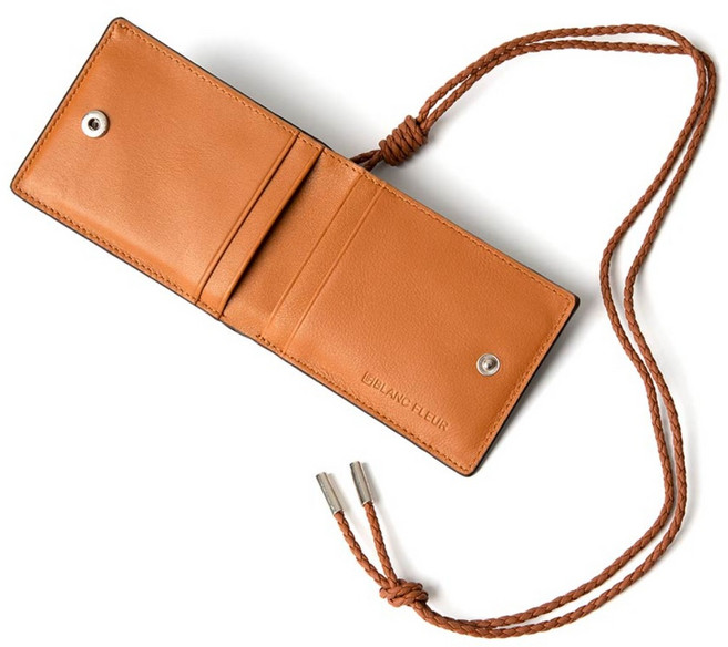 가띠 가죽 심플 배색 목걸이 카드지갑