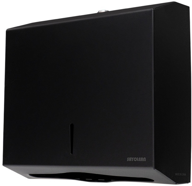 스텐 분체도장 핸드타올 케이스 페이퍼타올 디스펜서 26CM, 블랙, 1개