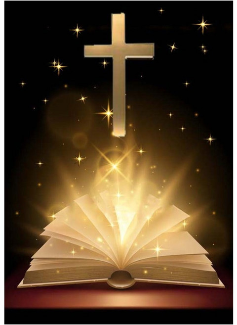 MJS 보석십자수 50x40cm (캔버스형) DIY 세트 MJ8, MJ08 십자가 성경책, 1개