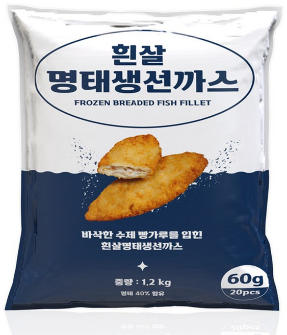 펀쿡 명태 순살 생선까스, 1.2kg, 1개
