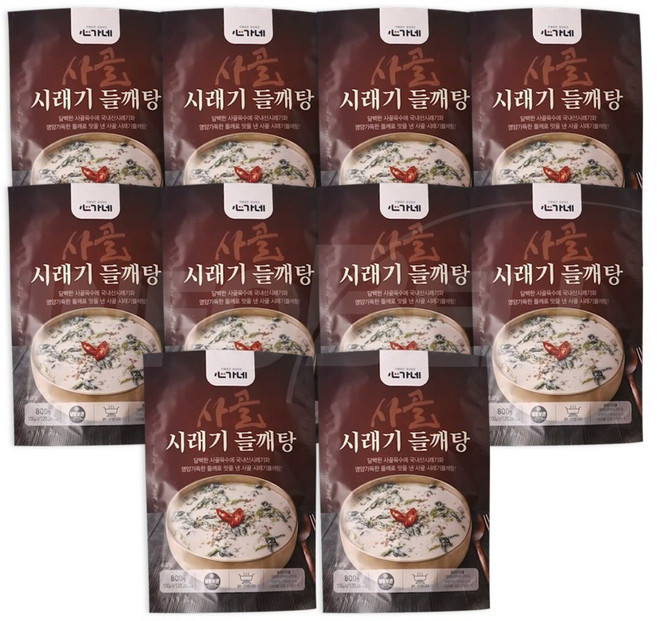 [TV홈쇼핑정품 인포벨]심가네 사골 시래기 들깨탕 국내산 황태 사골 육수 즉석국 장미화 건강 시래기 들깨국, 10개, 800g