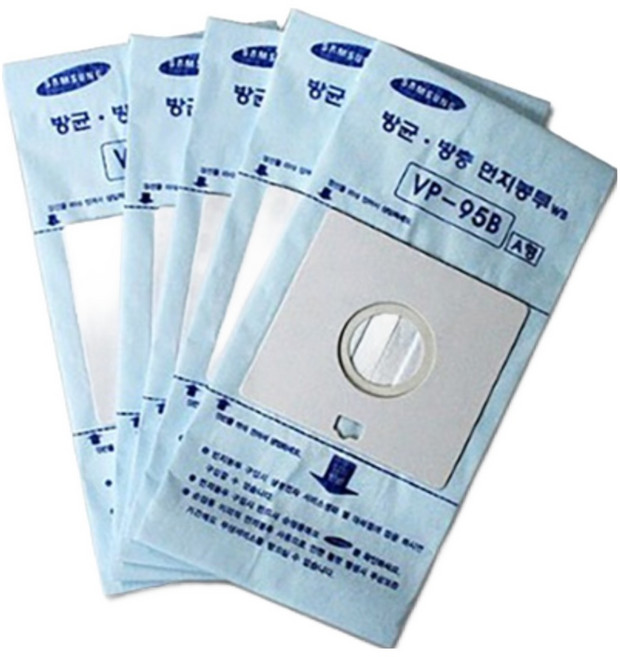 5매 정품 VC-950 VC-4000M VC-6180 VC-6200 VC-6201 삼성청소기 먼지봉투 종이필터, 5개