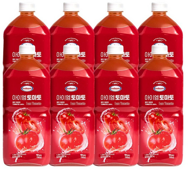 보넬드 아이엠 토마토주스 100% NFC 착즙주스, 8개, 1L