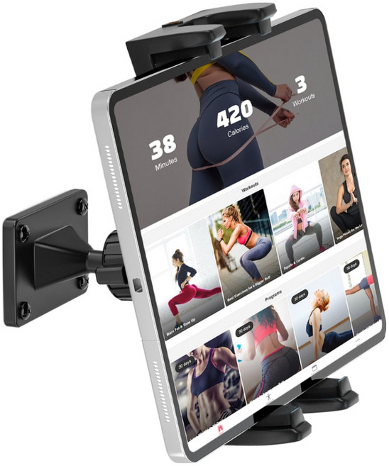 태블릿 벽면 장착 브래킷 - 아이패드 갤럭시탭 및 휴대폰용 벽면 장착 브래킷, 1개, 블랙