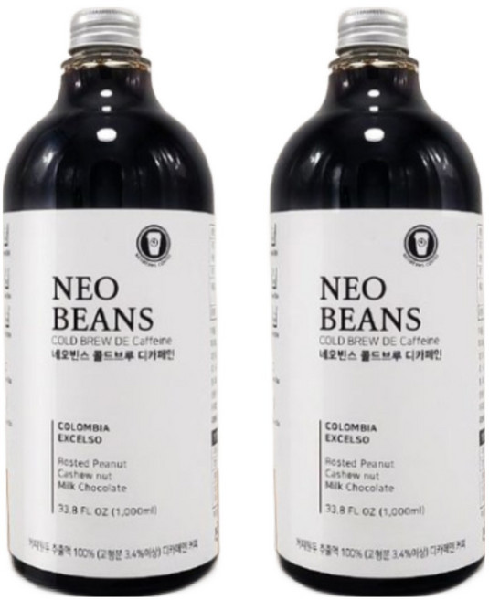 네오빈스 디카페인 콜드브루 더치커피, 2개, 1L
