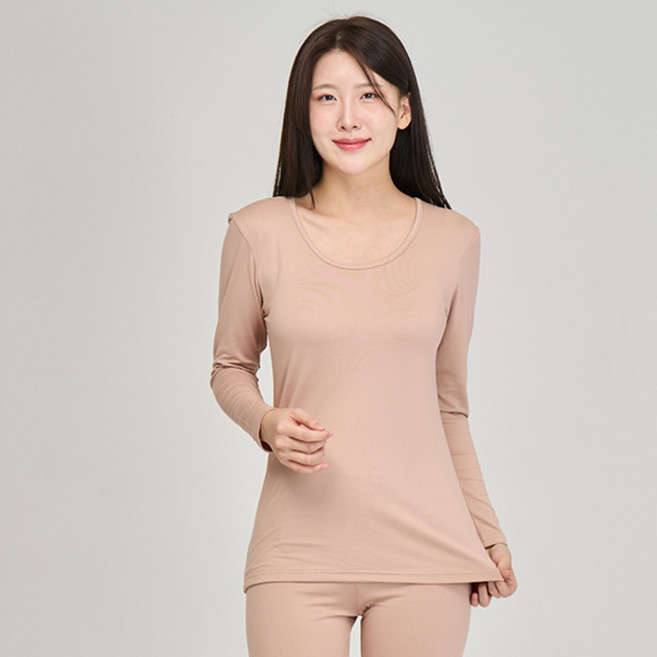 홈이 트라이 여성용 가볍고 따뜻한 고탄력 경량 기모내복