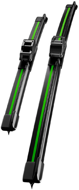 호환 기아 셀토스/더 뉴 셀토스 (SP2) 2019-2024 와이퍼 초발수 저소음 자국 없음 전면 와이퍼 블레이드 2종 세트, 초록색, 셀토스/ 더 뉴 셀토스 (SP2) 2019-2024