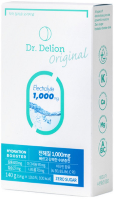 닥터딜리온 오리지널 물에타먹는 전해질 이온 스포츠음료 수분충전 마시는수액, 140g, 10개