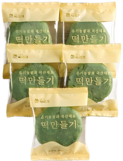 싸리재 현미 쑥떡 만들기 [ 쑥개떡 반죽 100g 5봉지] 아침대용 떡재료 쑥송편, 1개, 500g