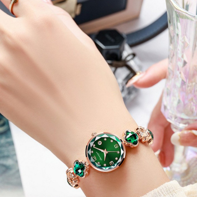 디한스 기념일 고백 프로포즈 선물용 여성 손목시계 쥬얼리 큐빅 팔찌시계