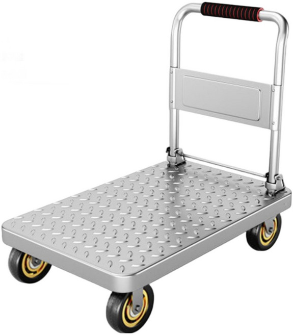 우리네가구 무소음바퀴 접이식 운반카트 대차 강철구르마, 1개