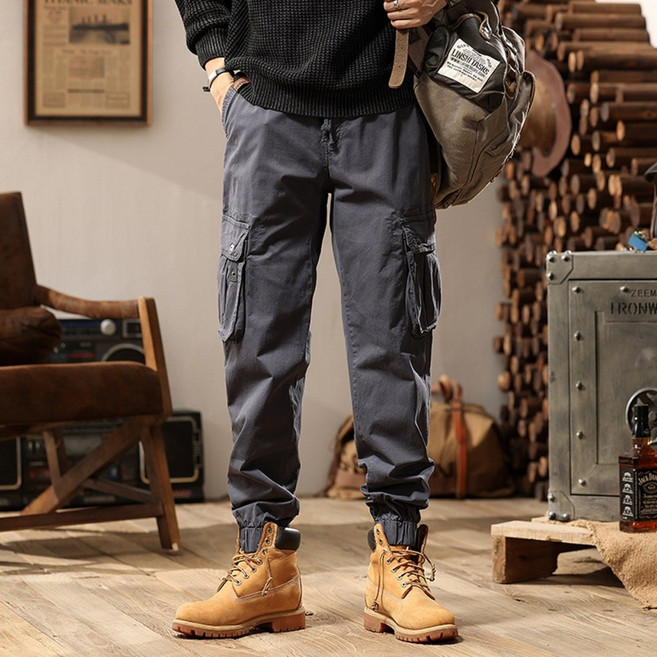 힙업 남성 입체 포켓 편한 스판 밴딩 카고조거팬츠 693