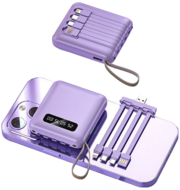 [5시건 당일배송] FOOI 파스텔 20000mAh 초고속충전 대용량 미니 보조배터리 랜턴기능, 바이올렛, REGN Core Slim 201