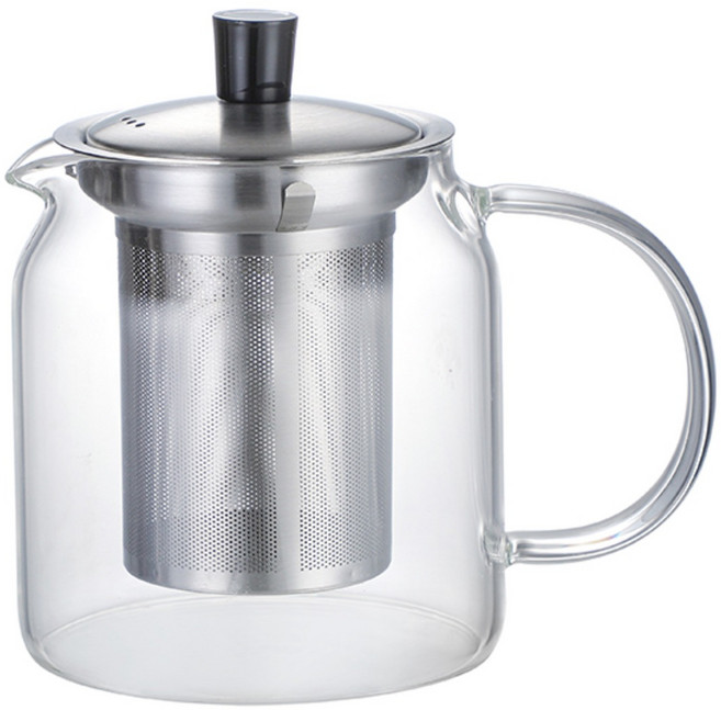 마린글라스 베이직 스텐 필터 티포트 700ml 1000ml 1200ml, 1개, 유리