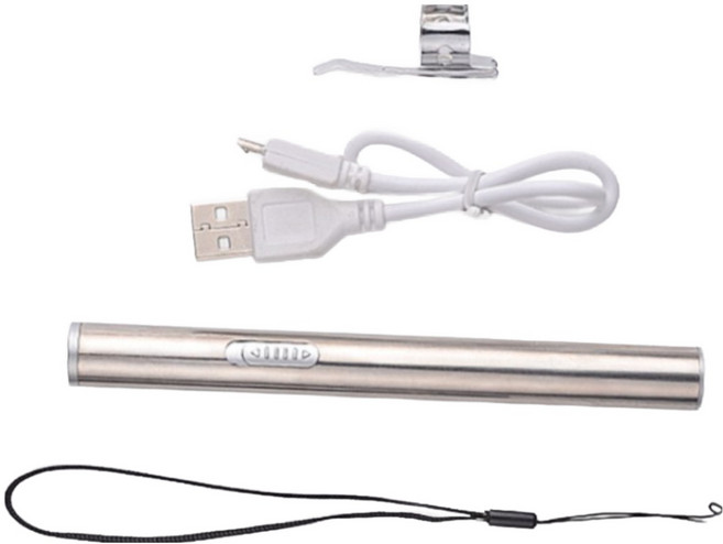 펜라이트 충전식 의료용 작업용 미니 손전등 소형 후레쉬 랜턴, 1개