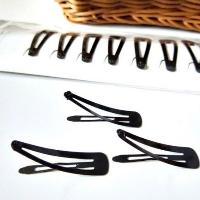 검정 똑딱핀 헤어 머리 똑딱이 삔 12개입 DD-11748