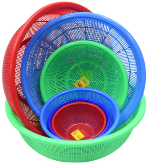 유진 원형소쿠리 1호~14호 플라스틱 과일 야채 김장 채반 바구니, 8호, 파랑