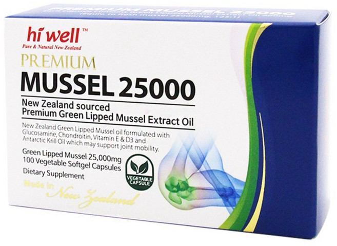 Hiwell Mussel Oil 25000 200캡슐 3개 하이웰 초록홍합 초록입홍합 오일, 200정