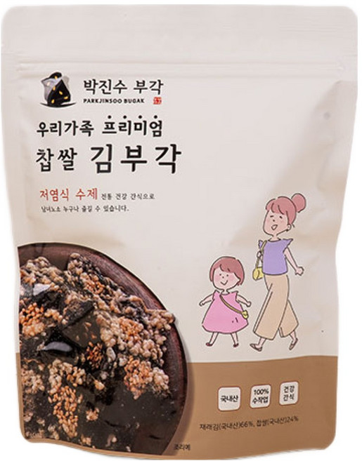 [박진수 부각] 프리미엄 찹쌀 김부각 부각, 5개, 45g