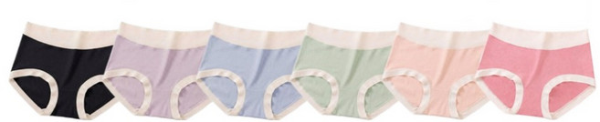 여성용 부드러운 노라인 심리스 요일 팬티 6종 세트 무봉제 편한 프리