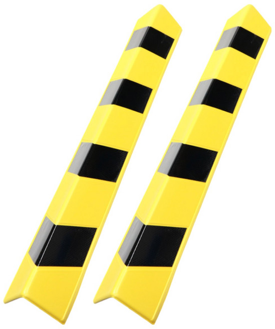 EVA 강력 양면테이프 접착식 코너보호대, 직각 80cm 노랑, 2개, 옐로우