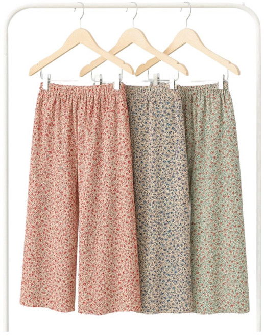 로나비 꽃무늬 쿨링 8부 냉장고 촌캉스 몸빼 파자마 홈웨어[1+1]