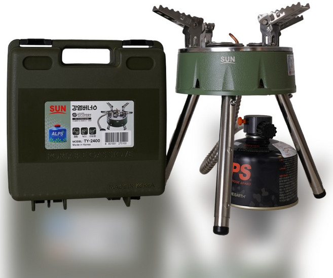 썬연료 초고화력 그리들버너 캠핑 이소 가스 강염버너 TY-2400, 1개, 밀리터리