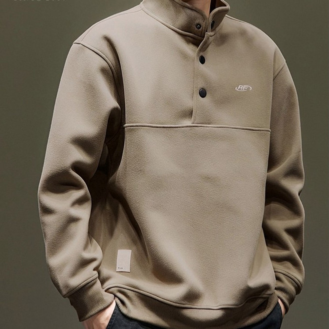 ANYOU 남성용 봄 가을 긴팔티 긴팔 맨투맨 티셔츠 루즈핏 캐주얼 레저 빅사이즈 티셔츠