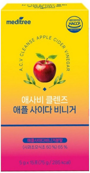 메디트리 애사비 클렌즈 애플 사이다 비니거, 6개, 75g