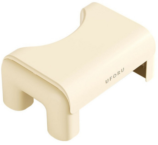 HERON 튼튼한 가정용 두꺼운 미끄럼방지 변기 발받침대 (욕실 발판), 크림 화이트