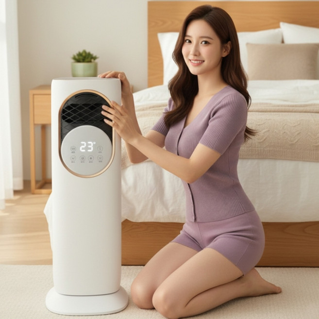 비욘텍 쾌적한 이동식 온풍기 냉난방기 캠핑 욕실 사무실 휴대용 소형 가정용 주방 원룸 미니 냉온풍기 전기온풍기