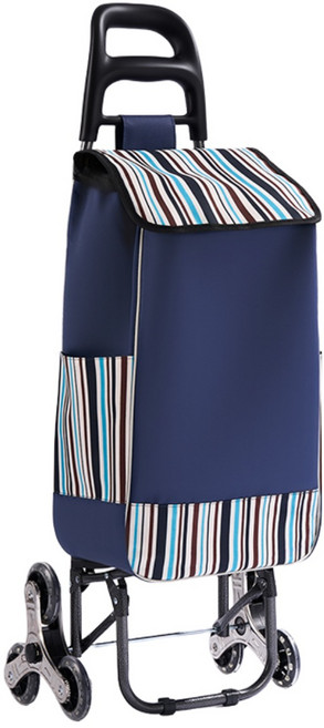 GIANXI 가벼운 계단식 접이식 손수레 카트 휴대성 강한 가정용 소형 트레일러 노인도 편리하게 사용 가능한 장바구니, 1개, 계단 오르기 바퀴 스타일