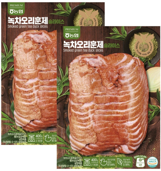 농협 잡내없이 깔끔한 녹차 오리훈제 (400g 2~3인분) X 2팩, 400g, 2개