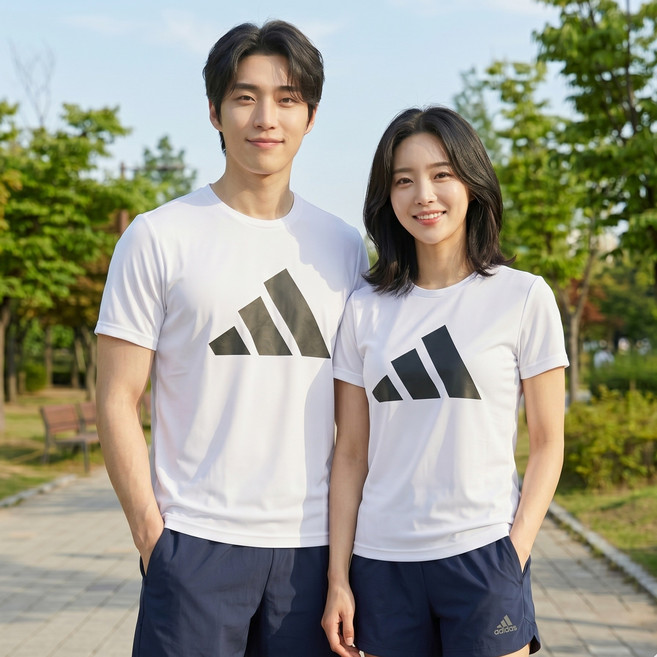아디다스 남여공용 반팔티 기능성 면 냉감 여름 운동 러닝 반팔 티셔츠