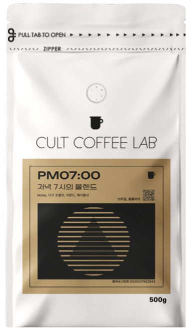컬트커피랩 고소한 너티초코 카라멜 은은한 과일향 저녁7시 블렌드 커피원두, 500g, 1개, 홀빈(분쇄안함)