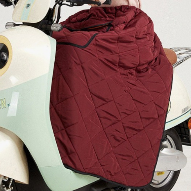 비바베이직 오토바이 스쿠터 기모 무릎담요 방한용품, 버건디