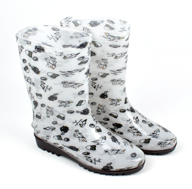 [SJshoes] 국산 금해 울트라 볼넓고 푹신한 투명 레인부츠 여성 긴장화