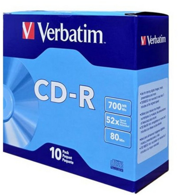 버바팀 CD-R 1P SLIM 700MB 52배속 10장 공디스크, [슬림케이스/10장], 1팩